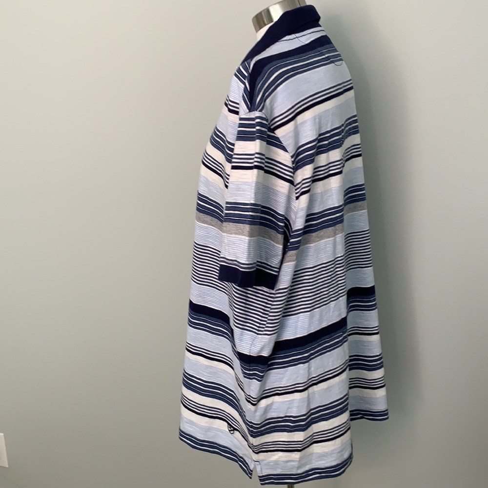 CREMIEUX NWT MEN’S BLUE WHITE STRIPED POLO SIZE XL - Picture 3 of 6
